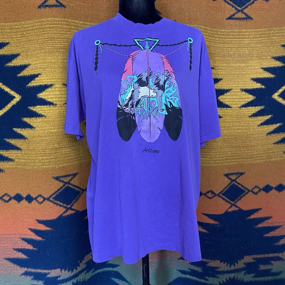 Vintage 90’s Arizona Graphic Tee. Indigenous. Size XL. Unisex. Single Stitch.